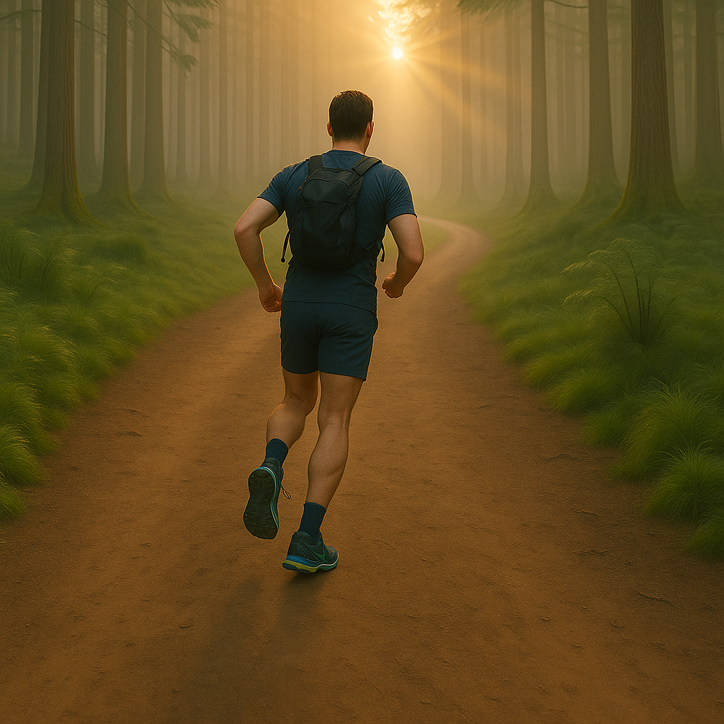 trail runner on a single track trail discovering how to overcome the fear of running alone